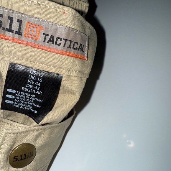 5.11 Tactical Series Womens Pants Size 12 Beige Cargo Ripstop Canvas Taclite Pro - Picture 10 of 10